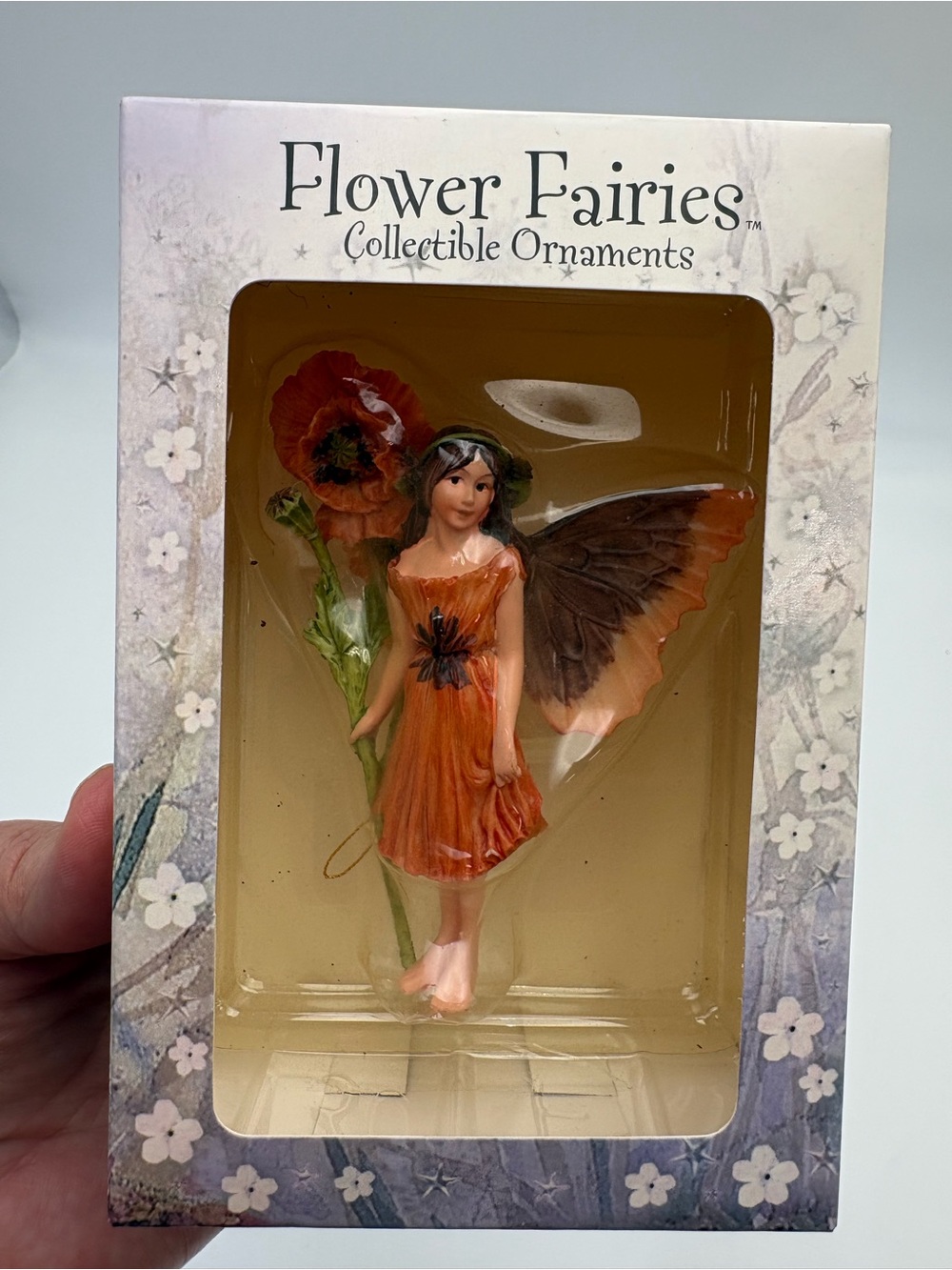 Flower Fairies Collectible Ornament - Orange “Poppy Fairy” Figurine in Box